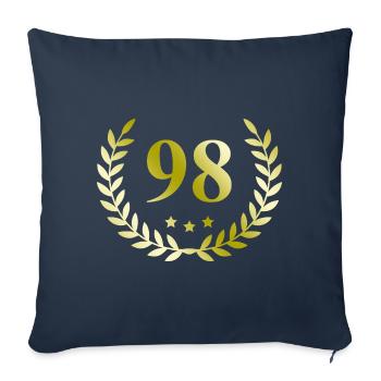 98 Number wreath - Sofa pillowcase 17,3'' x 17,3'' (45 x 45 cm) - navy - Front