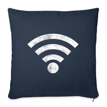 Icône Wifi - Housse de coussin décorative 45 x 45 cm - bleu marine - Devant
