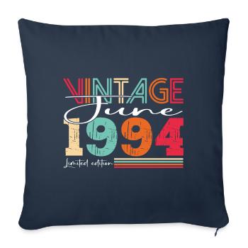 Millésime Juin 1994 28ème anniversaire Hommes 28 ans - Housse de coussin décorative 45 x 45 cm - bleu marine - Devant
