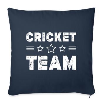 Équipe de cricket - Housse de coussin décorative 45 x 45 cm - bleu marine - Devant