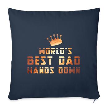 World's Best Dad Hands down - Sofa pillowcase 17,3'' x 17,3'' (45 x 45 cm) - navy - Front