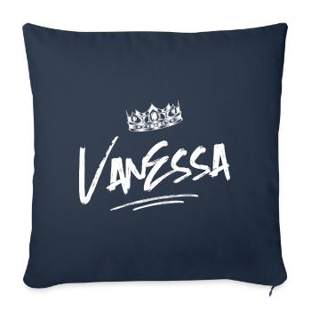 Vanessa - Housse de coussin décorative 45 x 45 cm - bleu marine - Devant
