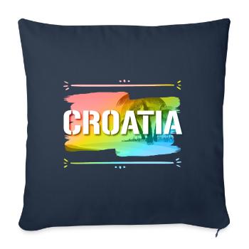 Croatia - Sofa pillowcase 17,3'' x 17,3'' (45 x 45 cm) - navy - Front