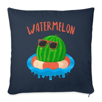 Pastèque 1 - Housse de coussin décorative 45 x 45 cm - bleu marine - Devant