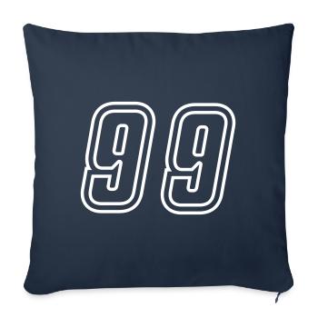 Numéro 99 - Housse de coussin décorative 45 x 45 cm - bleu marine - Devant