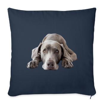 Weimaraner - Housse de coussin décorative 45 x 45 cm - bleu marine - Devant