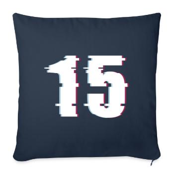 15 Quinze Nombre Effet Nombre Déformé - Housse de coussin décorative 45 x 45 cm - bleu marine - Devant