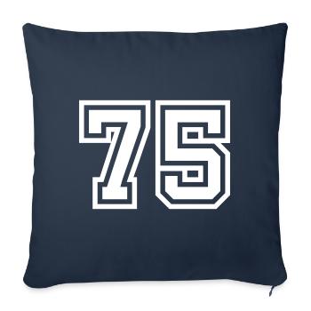 75 Zahl Symbol - Sofakissenbezug 45 x 45 cm - Navy - Vorne
