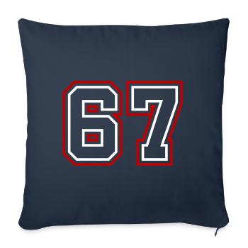 67 Number number - Sofa pillowcase 17,3'' x 17,3'' (45 x 45 cm) - navy - Front