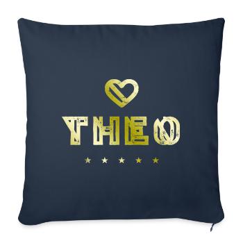 Théo Herz - Housse de coussin décorative 45 x 45 cm - bleu marine - Devant