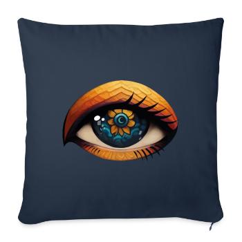 Flower Eye - Sofakissenbezug 45 x 45 cm - Navy - Vorne