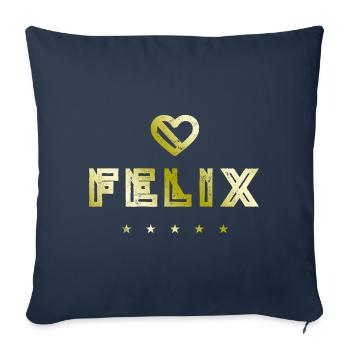 Félix Herz - Housse de coussin décorative 45 x 45 cm - bleu marine - Devant