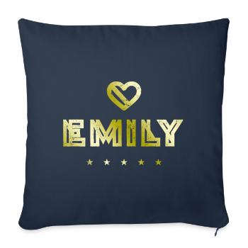 Emily Herz - Sofakissenbezug 45 x 45 cm - Navy - Vorne