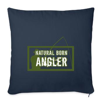 Pêche naturelle à la ligne - Housse de coussin décorative 45 x 45 cm - bleu marine - Devant