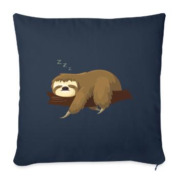 Official sleeping sloth sleeping shirt - Sofa pillowcase 17,3'' x 17,3'' (45 x 45 cm) - navy - Front