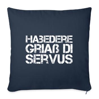 Habedere Griass Le dialecte bavarois du Servus Bayern - Housse de coussin décorative 45 x 45 cm - bleu marine - Devant