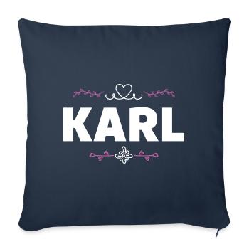Karl - Housse de coussin décorative 45 x 45 cm - bleu marine - Devant
