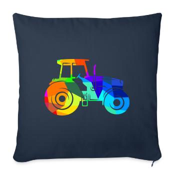 tracteur arc-en-ciel polygone véhicule agricole - Housse de coussin décorative 45 x 45 cm - bleu marine - Devant