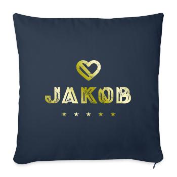 Jakob Herz - Housse de coussin décorative 45 x 45 cm - bleu marine - Devant