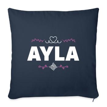 Cécile - Housse de coussin décorative 45 x 45 cm - bleu marine - Devant