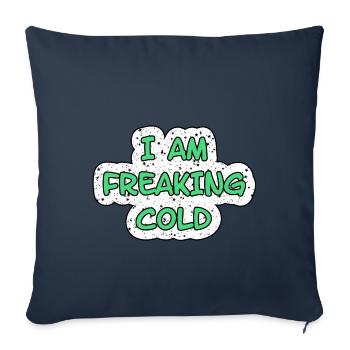JE FLIPPE FROID FROID - Housse de coussin décorative 45 x 45 cm - bleu marine - Devant