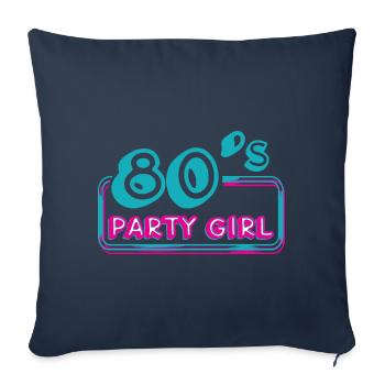 FÊTARDE DES ANNÉES 80 - Housse de coussin décorative 45 x 45 cm - bleu marine - Devant
