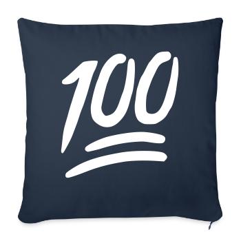 Emoji 100 Croquis blanc - Housse de coussin décorative 45 x 45 cm - bleu marine - Devant