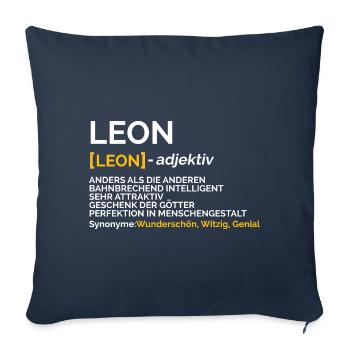 Leon - Sofakissenbezug 45 x 45 cm - Navy - Vorne