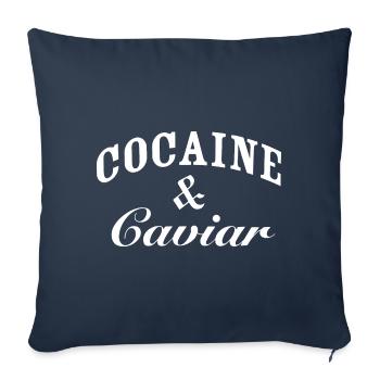 Cocaïne et caviar graphique - Housse de coussin décorative 45 x 45 cm - bleu marine - Devant
