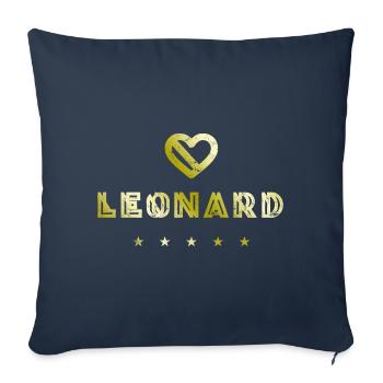 Léonard Herz - Housse de coussin décorative 45 x 45 cm - bleu marine - Devant