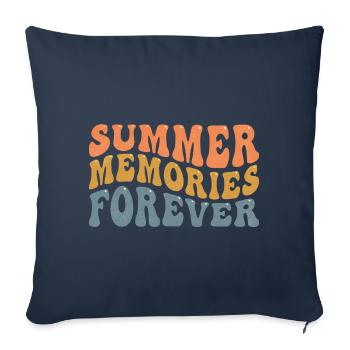Souvenirs d’été - Housse de coussin décorative 45 x 45 cm - bleu marine - Devant