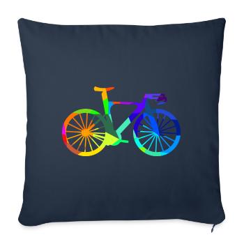 Rennrad Triathlon Regenbogen Polygon Fahrrad - Sofakissenbezug 45 x 45 cm - Navy - Vorne
