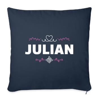 Julien - Housse de coussin décorative 45 x 45 cm - bleu marine - Devant