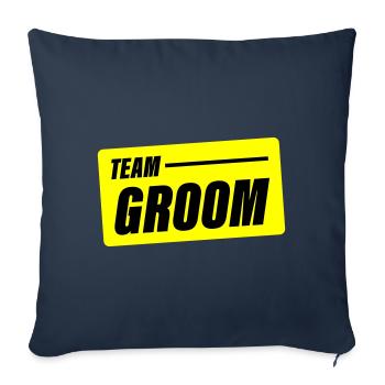 Mariage de l’équipe Groom Dicton - Housse de coussin décorative 45 x 45 cm - bleu marine - Devant
