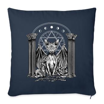 Gothic cat design for gothic fans - Sofa pillowcase 17,3'' x 17,3'' (45 x 45 cm) - navy - Front