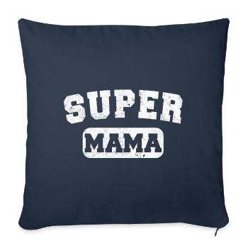 Super Mom Vintage - Housse de coussin décorative 45 x 45 cm - bleu marine - Devant