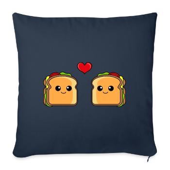 Sandwich Comic Couple Love - Sofa pillowcase 17,3'' x 17,3'' (45 x 45 cm) - navy - Front