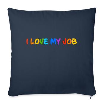 J’adore mon métier ! Concevoir - Housse de coussin décorative 45 x 45 cm - bleu marine - Devant