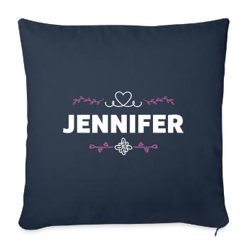 Jennifer - Sofa pillowcase 17,3'' x 17,3'' (45 x 45 cm) - navy - Front