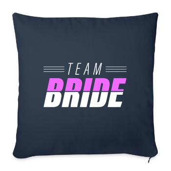 Devis de mariage de l’équipe de la mariée - Housse de coussin décorative 45 x 45 cm - bleu marine - Devant