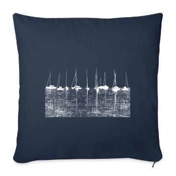 Voilier Marina Sea Boats - Housse de coussin décorative 45 x 45 cm - bleu marine - Devant
