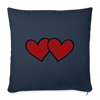 Heart Love - Sofa pillowcase 17,3'' x 17,3'' (45 x 45 cm) - navy - Front
