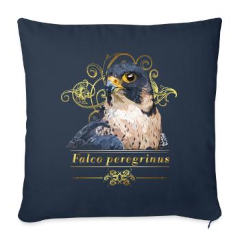 peregrine falcon - Sofa pillowcase 17,3'' x 17,3'' (45 x 45 cm) - navy - Front