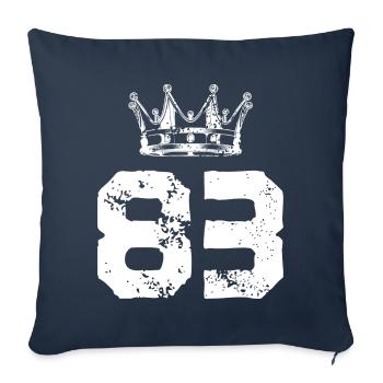 83 Number crown - Sofa pillowcase 17,3'' x 17,3'' (45 x 45 cm) - navy - Front