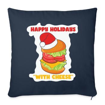 Happy Holidays With Cheese Burger - Sofa pillowcase 17,3'' x 17,3'' (45 x 45 cm) - navy - Front