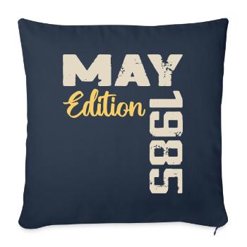 Mai 1985 Anniversaire Mai 1985 Cadeau Mai 1985 Mai - Housse de coussin décorative 45 x 45 cm - bleu marine - Devant