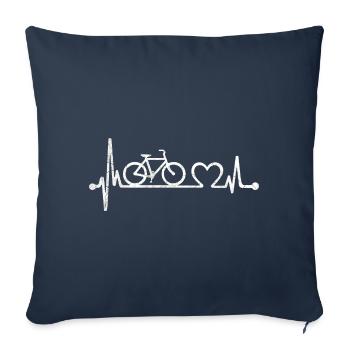Vélo de course vélo de course vélo VTT BMX T-S - Housse de coussin décorative 45 x 45 cm - bleu marine - Devant