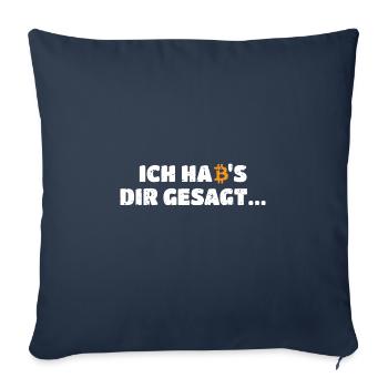 Bitcoin, je vous l’ai dit - Housse de coussin décorative 45 x 45 cm - bleu marine - Devant
