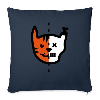 Schrödingers Chat / Cat Called Schroedinger (3c) - Housse de coussin décorative 45 x 45 cm - bleu marine - Devant