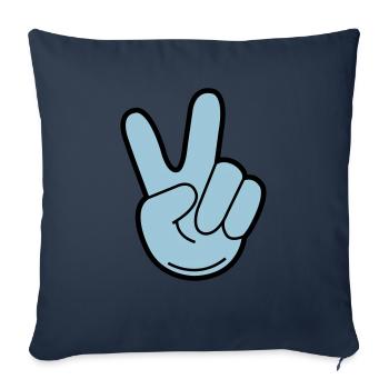 peace hand - Sofa pillowcase 17,3'' x 17,3'' (45 x 45 cm) - navy - Front